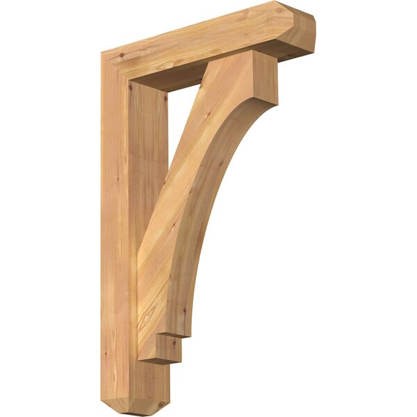 Ekena Millwork Imperial Craftsman Smooth Bracket w/ Offset Brace, Western Red Cedar, 5 1/2"W x 22"D x 34"H BKT0604X22X34IMP04SWR - main